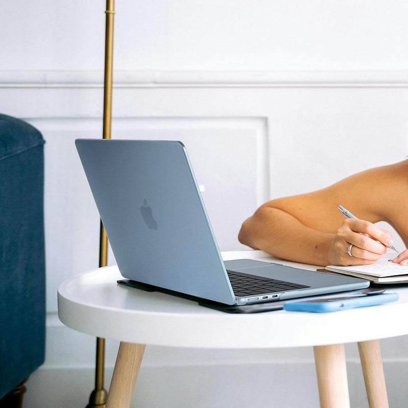 Eoocoo حافظة متوافقة مع ماك بوك إير 13 بوصة 2026 2025-2022 طراز M4 M3 M2 A3240 A3113 A2681، ماك إير 13.6 بوصة غير لامعة صلبة وغطاء لوحة المفاتيح وفيلم الشاشة وType-C، أزرق سماوي فاتح - Image 2